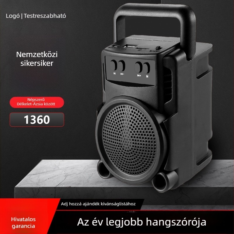 Vezeték nélküli Bluetooth hangszóró beépített akkumulátorral, Bluetooth 5.0, 3W, 100Hz-20kHz, 10 m hatótávolság