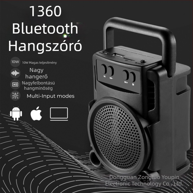 Vezeték nélküli Bluetooth hangszóró beépített akkumulátorral, Bluetooth 5.0, 3W, 100Hz-20kHz, 10 m hatótávolság