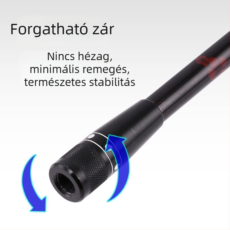 Szénszálas teleszkópos merítőbot, hordozható, ultra könnyű, 4 szakasz, súly 0,5 kg