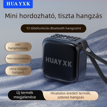 T2 vezeték nélküli Bluetooth hangszóró kártyahellyel, beépített akkumulátor 1000–1200mAh, Bluetooth 5.0, 10W, frekvenciaátvitel 100Hz–20kHz