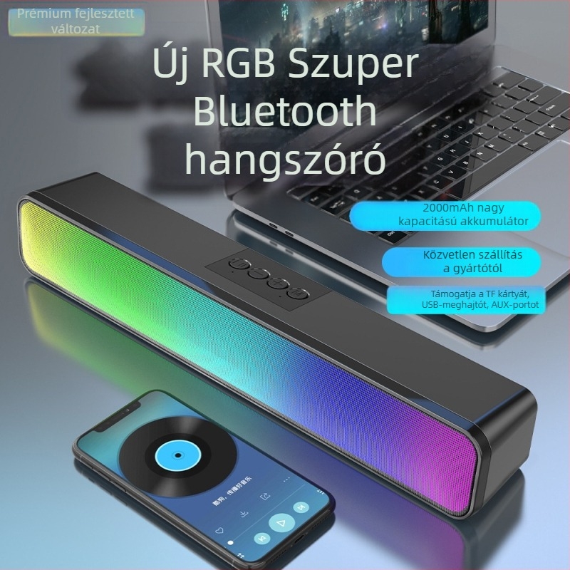 Vezeték nélküli Bluetooth hangszóró, Bluetooth 5.0, 10W kimenet, frekvenciatartomány 35 Hz–16 kHz, beépített 800–1000 mAh akkumulátor, hatótávolság akár 10 m