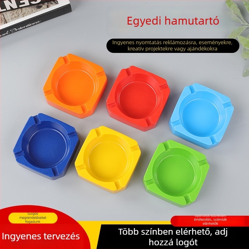 Négyzet alakú melamin hamutál — logónyomtatás, testreszabható, irodai és bár használatra