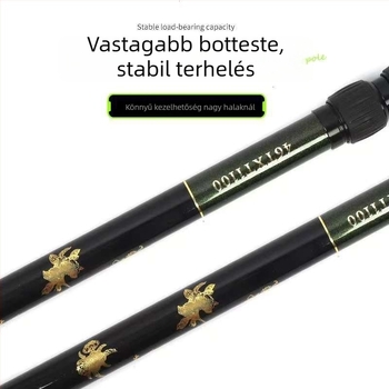 Karbonszálas halászhálóbot, 2-3 szakaszú, 244 g, állítható, felújított csúszásmentes anyacsavar