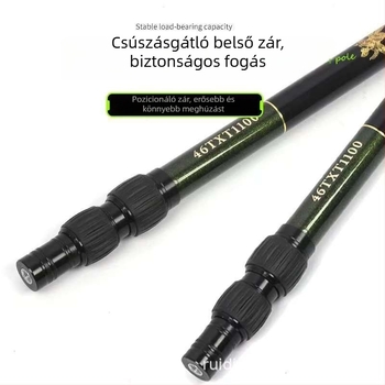 Karbonszálas halászhálóbot, 2-3 szakaszú, 244 g, állítható, felújított csúszásmentes anyacsavar