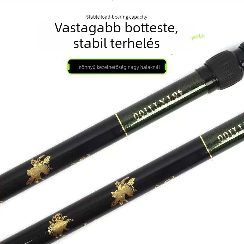 Karbonszálas halászhálóbot, 2-3 szakaszú, 244 g, állítható, felújított csúszásmentes anyacsavar