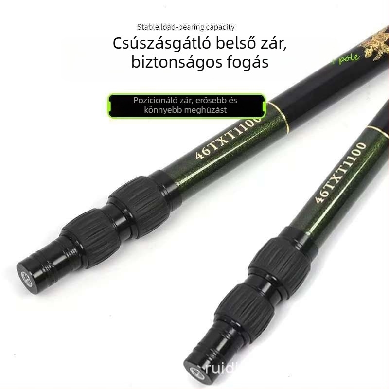Karbonszálas halászhálóbot, 2-3 szakaszú, 244 g, állítható, felújított csúszásmentes anyacsavar