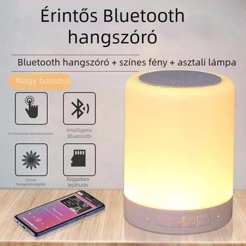 USB taplámpa Bluetooth-hangsugóval, LED színváltó éjszakai fény, Bluetooth 5.2, 10 m hatótáv, IPX4 vízálló, USB-tápellátás, beépített 300–500 mAh akkumulátor