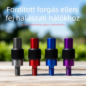 Alumíniumötvözet gyorskioldó hálófej csatlakozó univerzális hálónyélhez, anti-rotációs fej