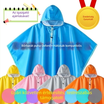 Gyerekeknek készült esőponcho fiúknak és lányoknak, arcvédős vízálló poncsó, könnyen fel- és lekapcsolható, illeszkedik korrepetáláshoz és napközibe, logóval testreszabható