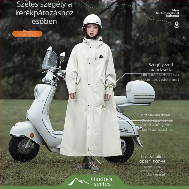Hosszú vízálló esőponcsó motorkerékpárhoz és elektromos kerékpárhoz