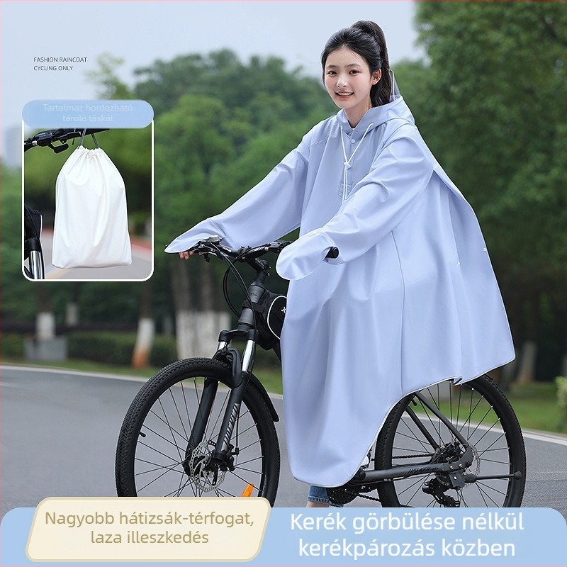 Kerékpáros esőponcsó, egyrészes minimalistus stílus, PVC anyag, súly 600–650 g, testreszabás elérhető