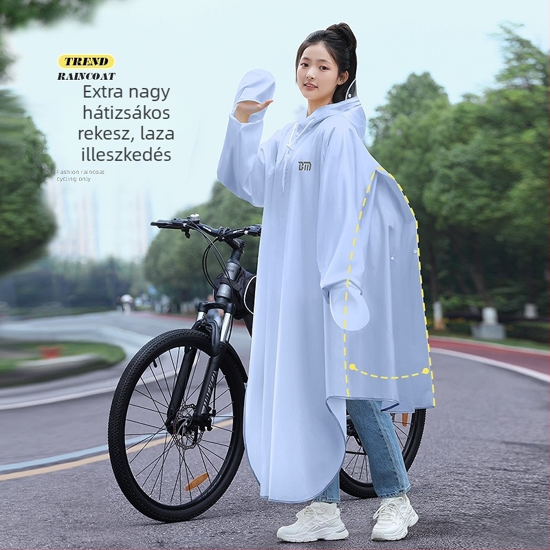 Kerékpáros esőponcsó, egyrészes minimalistus stílus, PVC anyag, súly 600–650 g, testreszabás elérhető