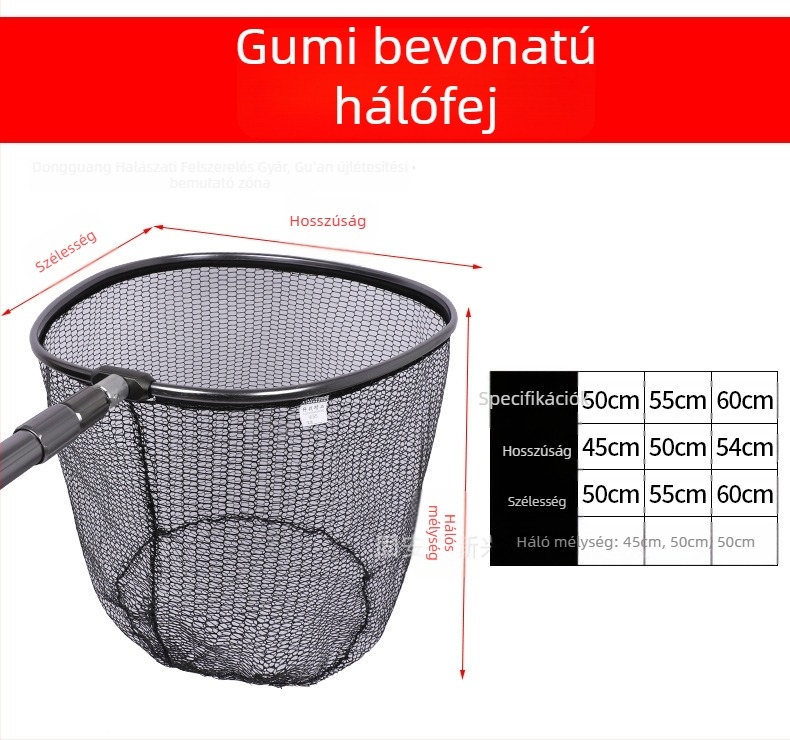 Halászatnál használható hálófej nano ragasztó hálóval, teherbírás 5–30, mélység 52–60 cm