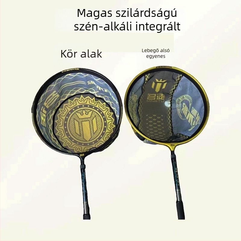 Horgász hálófej – karbon–alumínium ötvözet háló, teherbírás 15 kg, mélység 25 cm