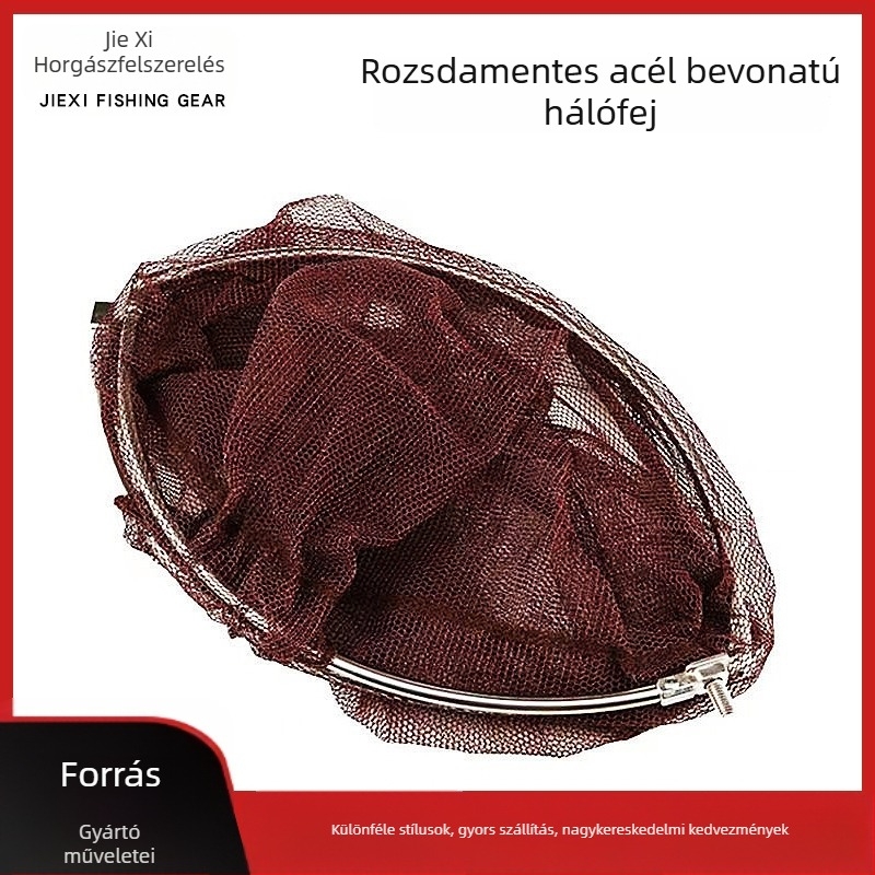 Összecsukható hálófej rozsdamentes acélból ragasztó bevonattal a felakadások elkerülésére, teherbírás 7,5 kg, mélység 35 cm