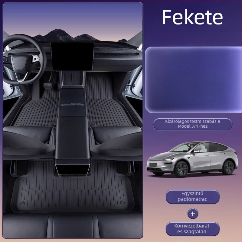 Tesla Model 3 és Model Y padlószőnyeg teljes lefedettséggel, TPES anyag, logó nélkül