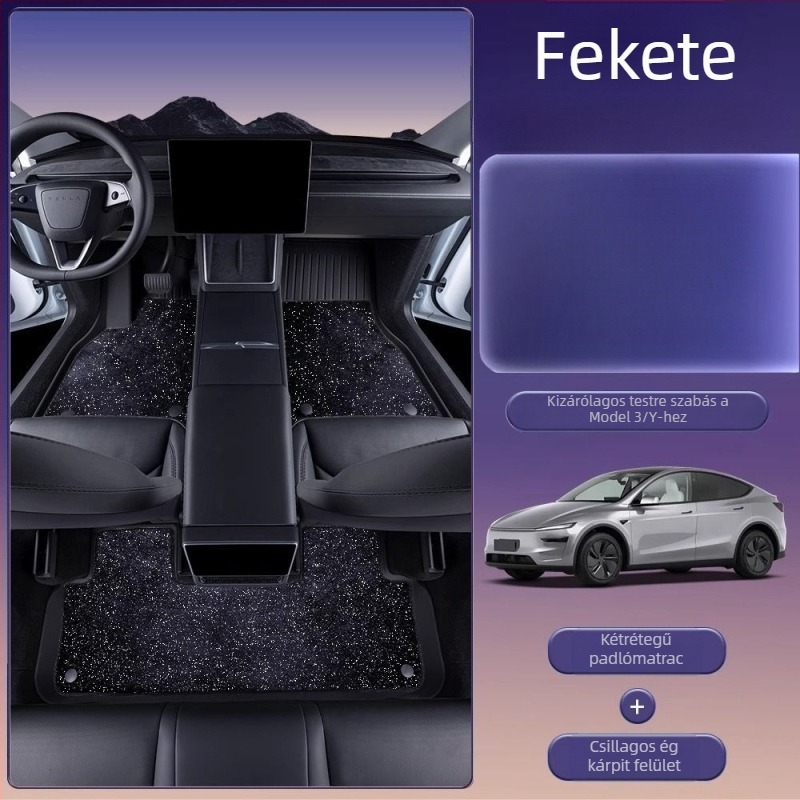 Tesla Model 3 és Model Y padlószőnyeg teljes lefedettséggel, TPES anyag, logó nélkül