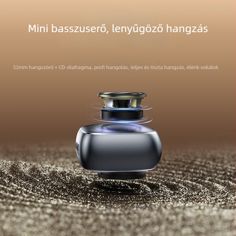 Yesido Kültéri hordozható Bluetooth hangszóró mélynyomóval, Bluetooth 5.3, frekvenciatartomány 60 Hz–15 kHz, teljesítmény 5 W, max táv 10 m, 52 mm meghajtó + CD diafragma