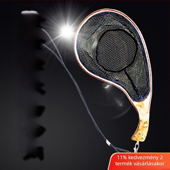 Hordozható halszemháló kis halakhoz, finom szemmel — karbon anyag, alkalmas folyó- és fly fishingre