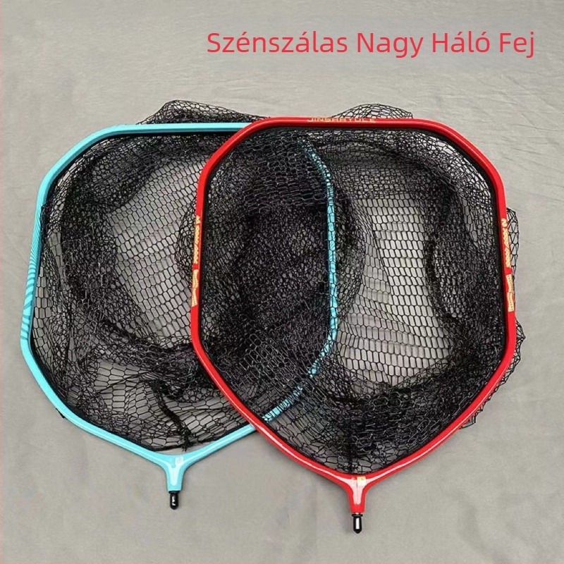 Fishnado hálófej integrált megerősítéssel és vastag ragasztott hálóanyaggal – szén- és alumínium konstrukció