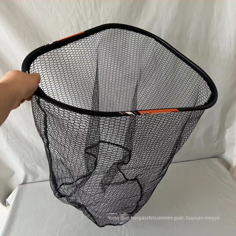 Fishnado hálófej integrált megerősítéssel és vastag ragasztott hálóanyaggal – szén- és alumínium konstrukció