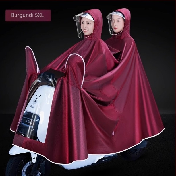 Két személyes esőponcsó motorkerékpárhoz/elektromos autóhoz, hosszú, Oxford anyag, PVC vízálló réteg, logó nyomtatás