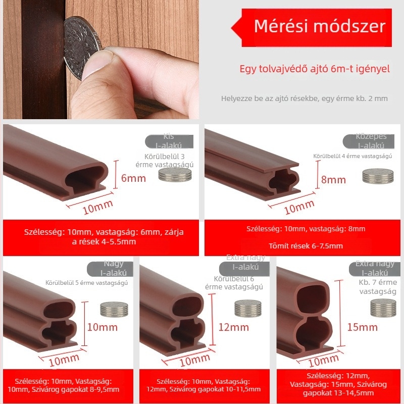 Ajtó- és ablakrés tömítőszalag – Owen márka, öntapadós, magas hőállóságú, kopásálló, korrózióálló