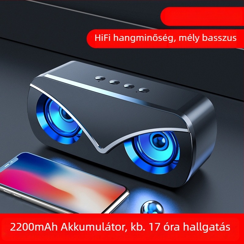Vízálló Bluetooth hangszóró, 32GB TF kártya támogatás, Bluetooth 5.0, 8 órás lejátszás, két hangszóró