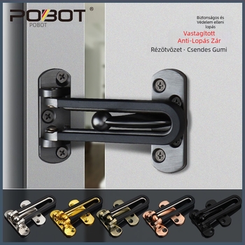 Tömör ajtózár bőrrel ellátott anti-lopás csattal, Modell 06, cinkötvözet, elektroplátolt felület