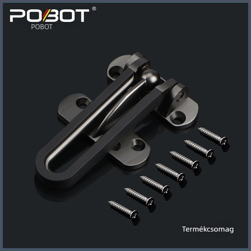 Tömör ajtózár bőrrel ellátott anti-lopás csattal, Modell 06, cinkötvözet, elektroplátolt felület