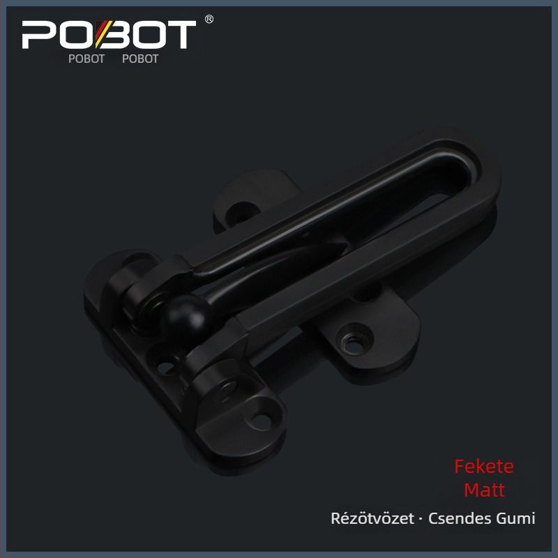 Tömör ajtózár bőrrel ellátott anti-lopás csattal, Modell 06, cinkötvözet, elektroplátolt felület