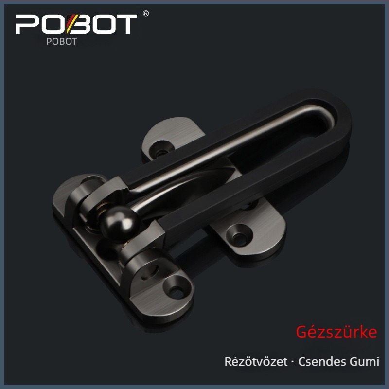 Tömör ajtózár bőrrel ellátott anti-lopás csattal, Modell 06, cinkötvözet, elektroplátolt felület