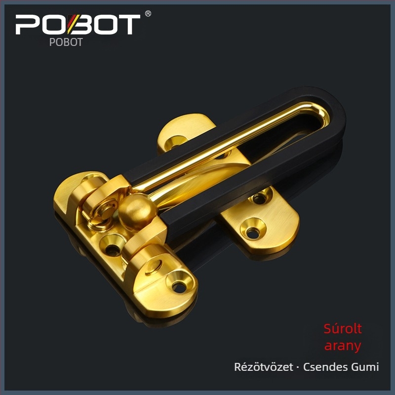 Tömör ajtózár bőrrel ellátott anti-lopás csattal, Modell 06, cinkötvözet, elektroplátolt felület