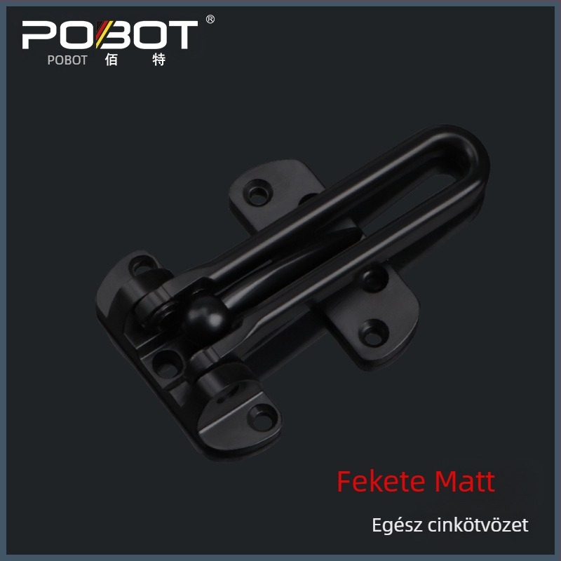 Tömör ajtózár bőrrel ellátott anti-lopás csattal, Modell 06, cinkötvözet, elektroplátolt felület