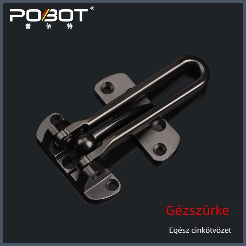 Tömör ajtózár bőrrel ellátott anti-lopás csattal, Modell 06, cinkötvözet, elektroplátolt felület