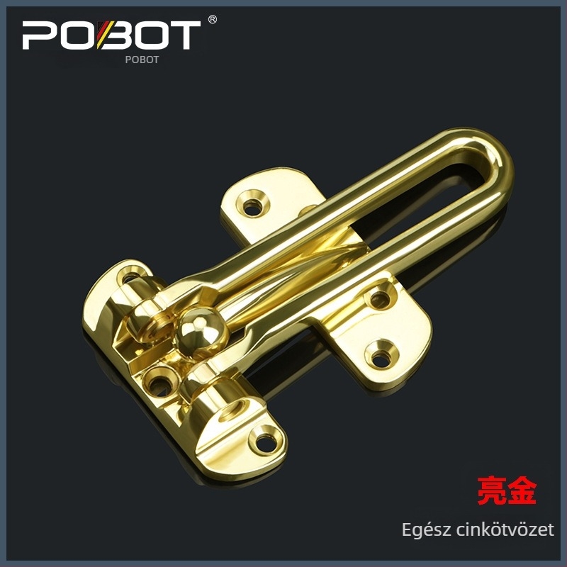 Tömör ajtózár bőrrel ellátott anti-lopás csattal, Modell 06, cinkötvözet, elektroplátolt felület