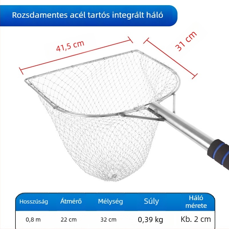 Rozsdamentes acélból készült, mindent egyben merítőháló halakhoz és tengeri herkentyűkhöz