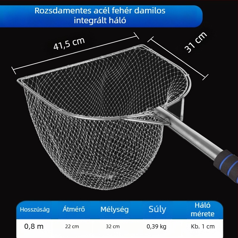 Rozsdamentes acélból készült, mindent egyben merítőháló halakhoz és tengeri herkentyűkhöz