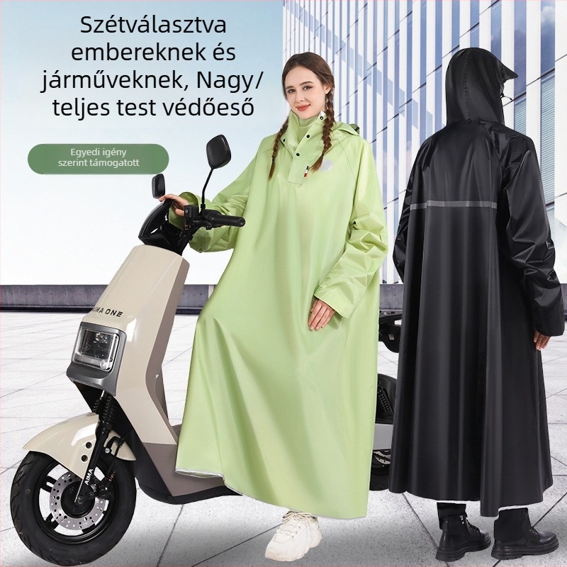 Egyrészes esőköpeny motorkerékpárokhoz és elektromos járművekhez, vastag Oxford anyag, PVC ragasztó vízálló réteg, felnőtteknek