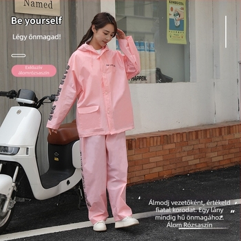 Waﬀle mintás EVA anyagú esőkabát és esőnadrág szett, 0,22 mm vastagságú, vízálló, felnőtt túrázók számára, felosztott szabású