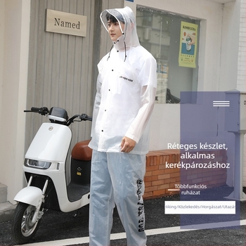 Waﬀle mintás EVA anyagú esőkabát és esőnadrág szett, 0,22 mm vastagságú, vízálló, felnőtt túrázók számára, felosztott szabású