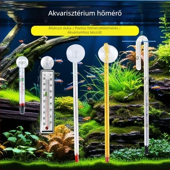 Akvarisztikai hőmérő – üveg rúd, lebegő kivitel kampó típusú dizájnnal, valós idejű víz hőmérséklet-észlelése