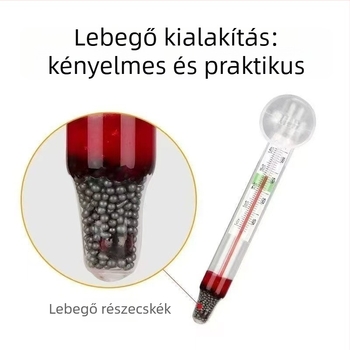 Akvarisztikai hőmérő – üveg rúd, lebegő kivitel kampó típusú dizájnnal, valós idejű víz hőmérséklet-észlelése