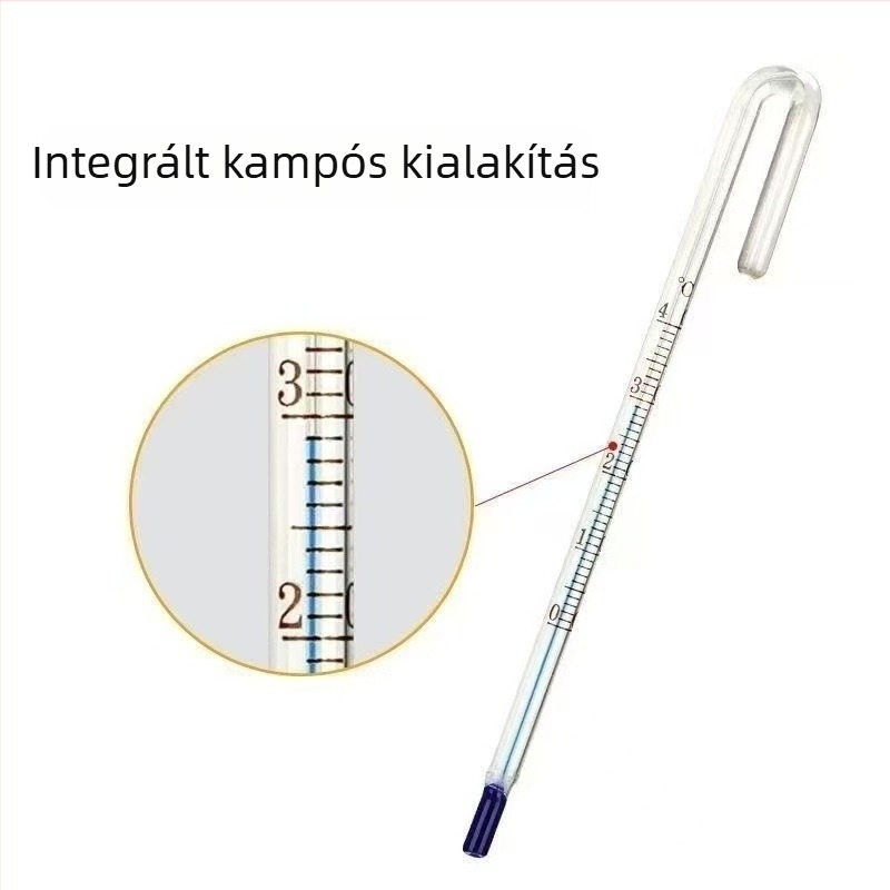 Akvarisztikai hőmérő – üveg rúd, lebegő kivitel kampó típusú dizájnnal, valós idejű víz hőmérséklet-észlelése