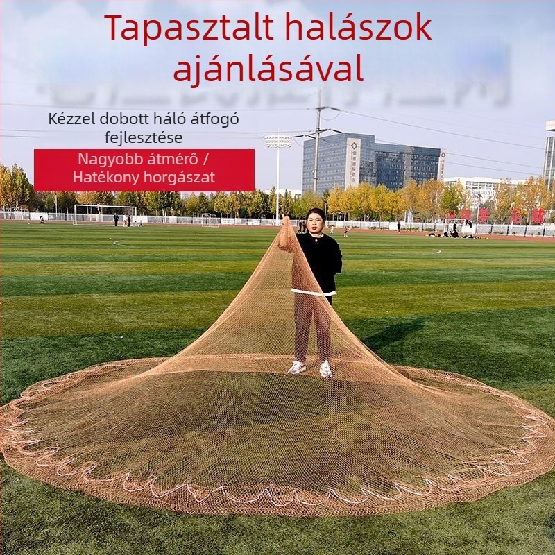 Hagyományos kézzel dobott halászháló kültéri használatra, szénszálas anyaggal