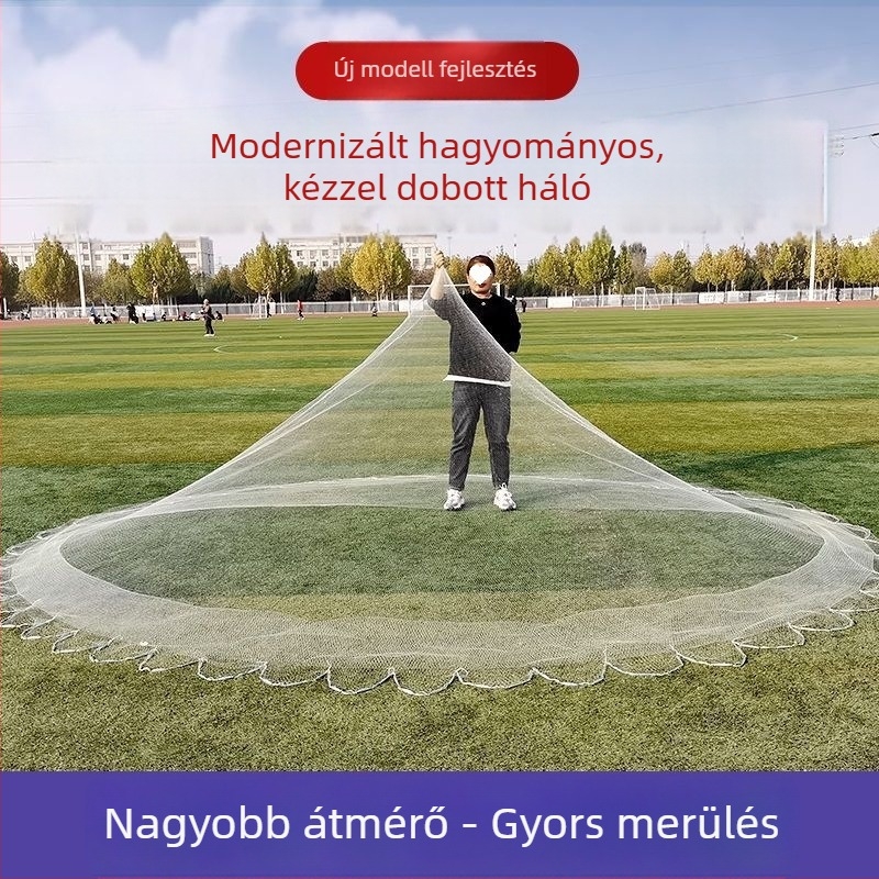 Hagyományos kézzel dobott halászháló kültéri használatra, szénszálas anyaggal