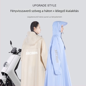 Egy darabból álló esőponcho elektromos kerékpárhoz/motorhoz – teljes testet fedő, Oxford anyagú, PVC vízálló réteg, felnőtteknek