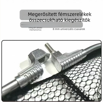 Összecsukható horgász háló nagy halakhoz; nejlon háló ragasztó bevonattal; teherbírás 100
