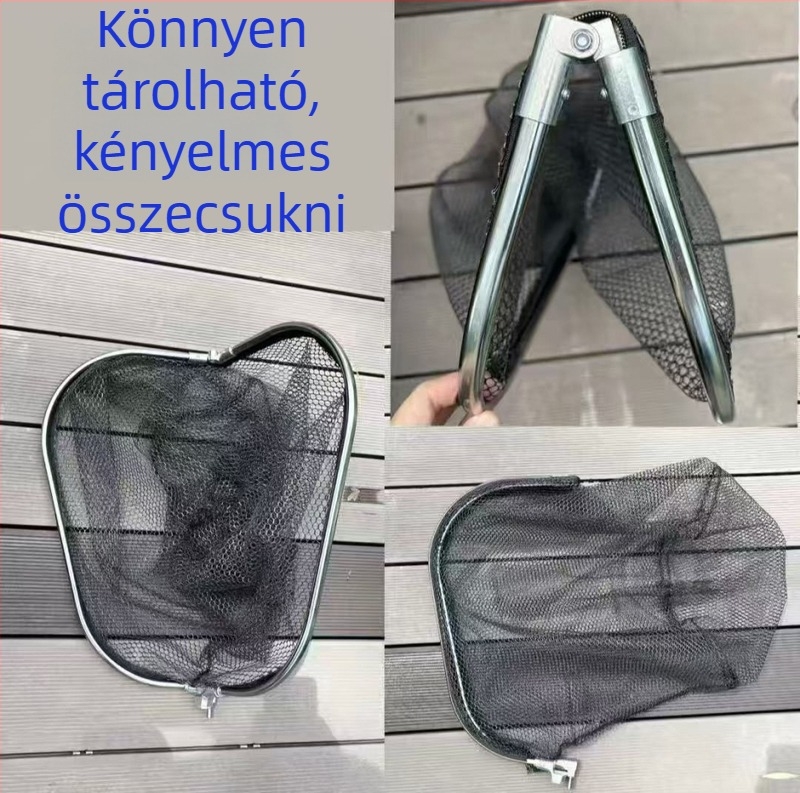 Összecsukható horgász háló nagy halakhoz; nejlon háló ragasztó bevonattal; teherbírás 100