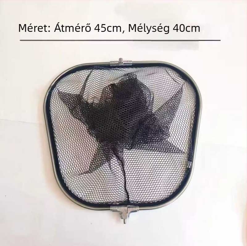Összecsukható horgász háló nagy halakhoz; nejlon háló ragasztó bevonattal; teherbírás 100